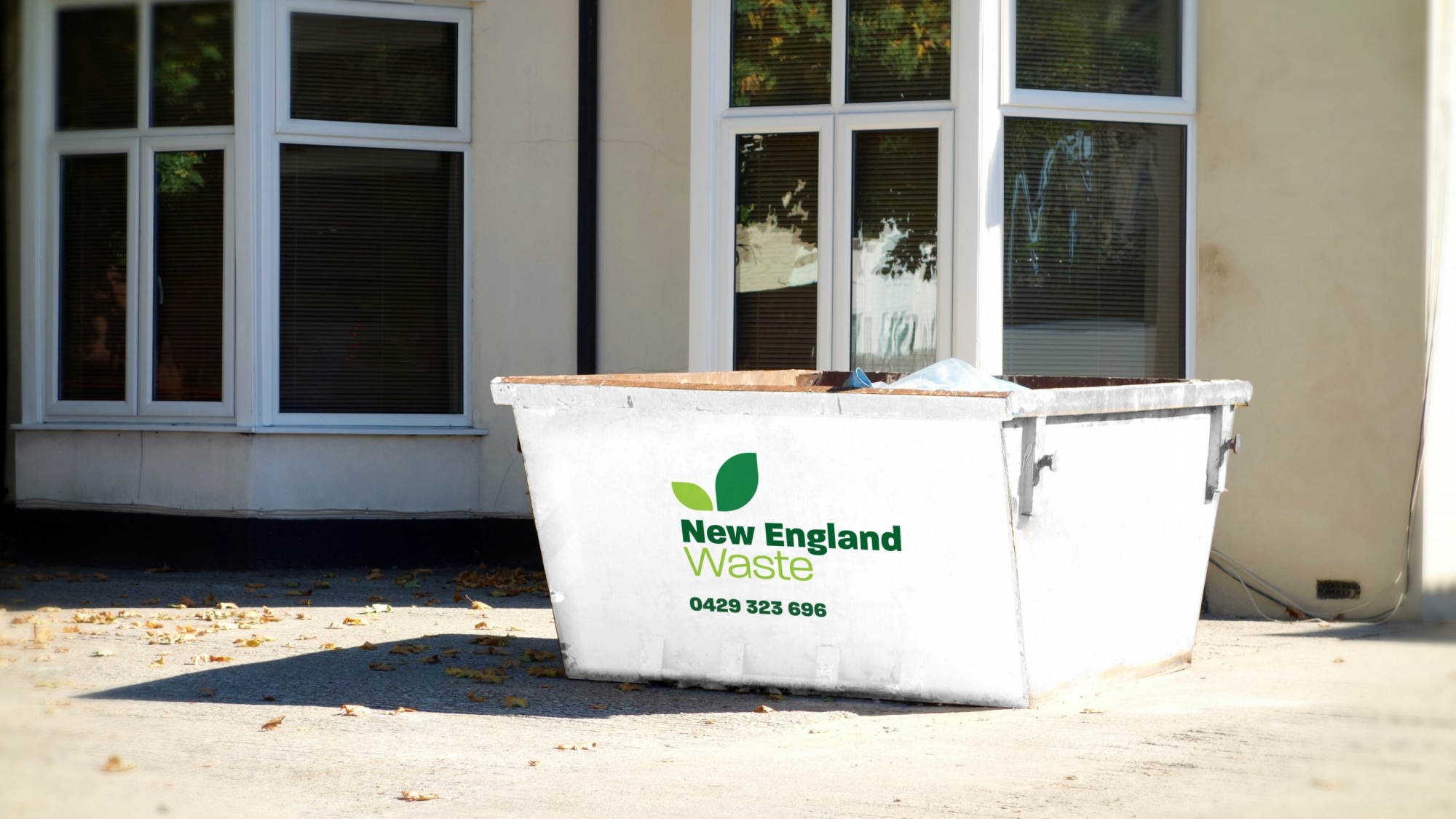 New England Waste Skip Bin on homesite
